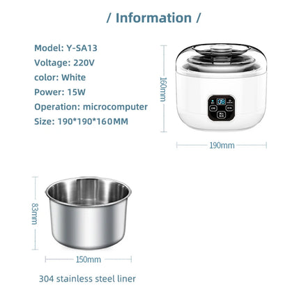 1.0L Automatic Yogurt Maker with Jars Household Multifunction Mini Yogurt Machine Rice Wine Natto Machine DIY Yogurt Tools 220V