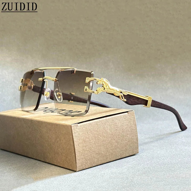 square sunglasses for men new luxury vintage designer rimless sunglasses women trendy fashion glasses gafas de sol hombre