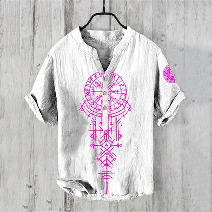 Spring and summer men's and women's shirts independent station casual Hawaiian style shirts men's tops 100% linen new hot sale