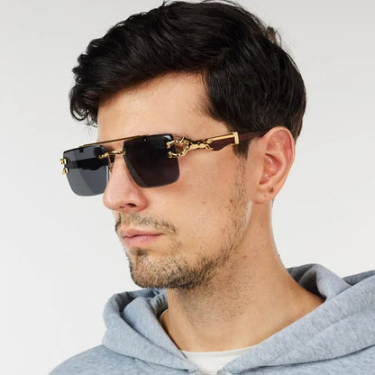 Luxury Sunglasses Women Square Rimless Sunglasses For Men Vintage Fashion Glasses Gafas De Sol Hombre Lunette Soleil Femme