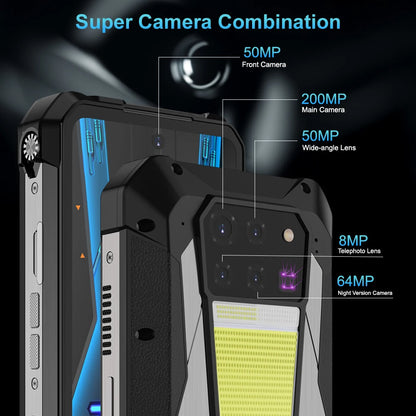 US EU MX Warehouse Unihertz Tank 3 Pro 8849 with 100 Lumens 5G Projector phone,32GB/36GB RAM,512GB ROM,23800mAh 120W,200MP, NFC