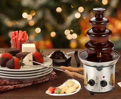 220V Professional Chocolate Fountain Machine with Four Tiers for Hotel Buffet and Party