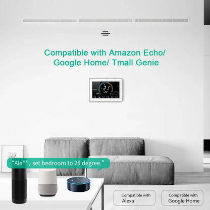 TUYA Wi-Fi Smart Large Colorful Screen Room  Air Thermostat Programmable WIFI for Switch Heating Cooler Bridge Voice Alexa