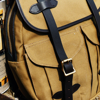 American Retro Durable Travel Backpack Canvas Vintage Backpack With Cowhide Shoulder Strap and YKK Zipper High quality for men