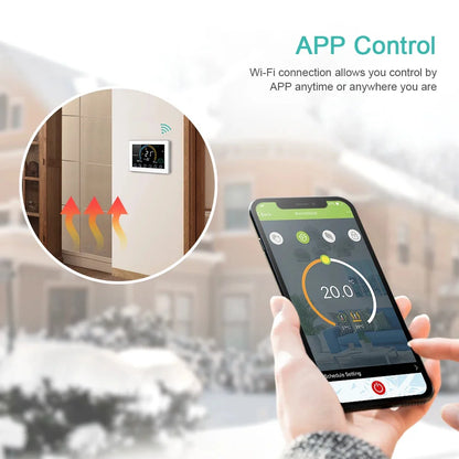 TUYA Wi-Fi Smart Large Colorful Screen Room  Air Thermostat Programmable WIFI for Switch Heating Cooler Bridge Voice Alexa