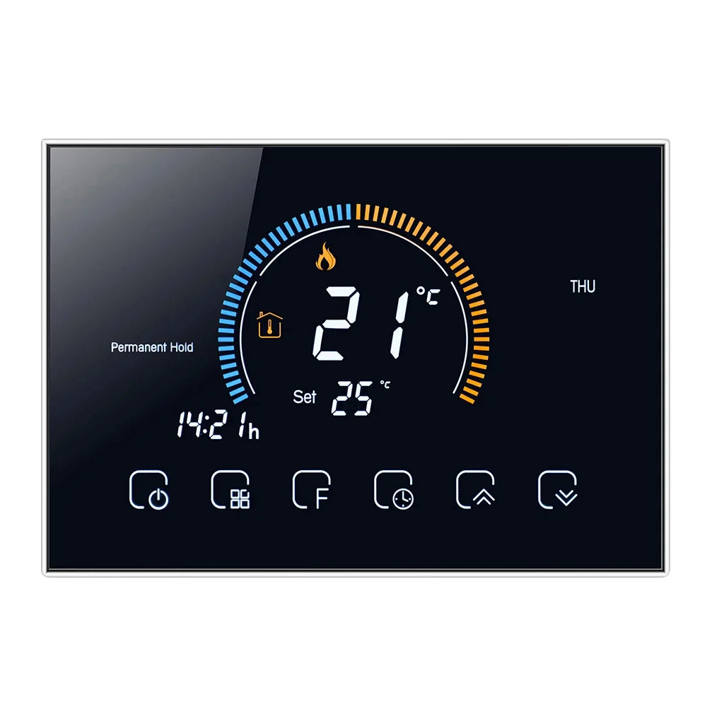 tuya wi-fi smart large colorful screen room  air thermostat programmable wifi for switch heating cooler bridge voice alexa