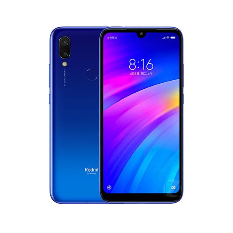 xiaomi redmi 7 cellphone with phone case, dual sim solt cellphone android cell phone dual camera  used phone