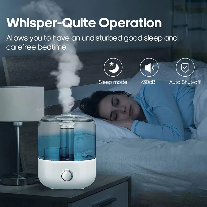 kinscoter 3l air humidifier professional large capacity home humidifier plant mist aroma diffuser with remote control timer