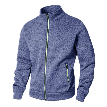 Men's Stand Collar sweatshirts casual zipper Cardigan Jacket outdoor Long Sleeve Solid Color Pullover Lightweight Streetwear