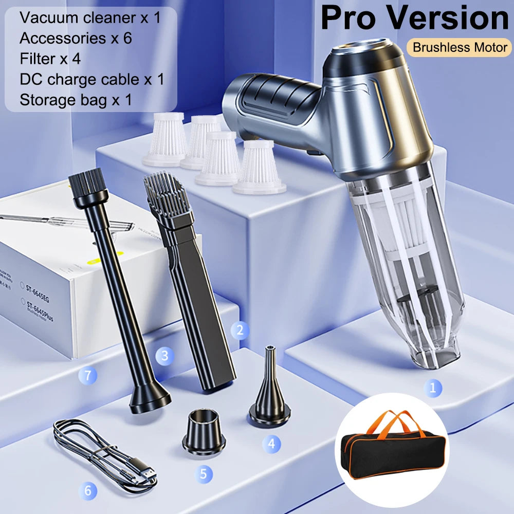 car vacuum cleaner wireless portable vacuum cleaner 95000pa strong suction handheld mini cleaner high power blower for car home