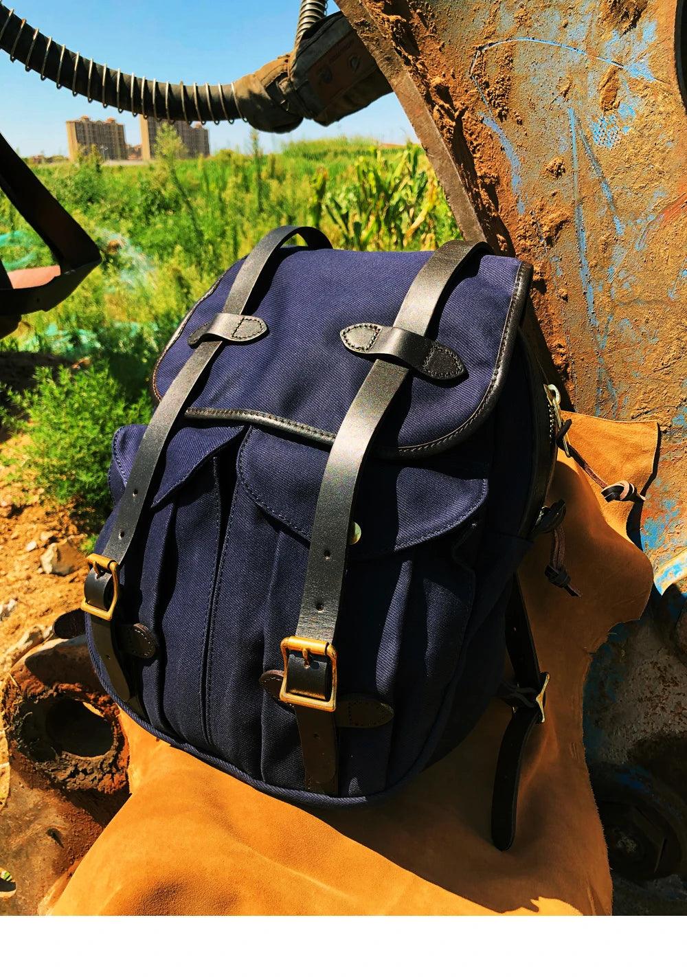 american retro durable travel backpack canvas vintage backpack with cowhide shoulder strap and ykk zipper high quality for men
