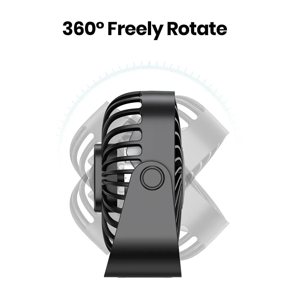topk 4inch usb mini portable fan for camping,3 speeds quiet desk table personal fan,360°adjustment standing fans for room home