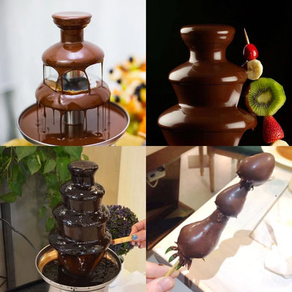 220V Professional Chocolate Fountain Machine with Four Tiers for Hotel Buffet and Party