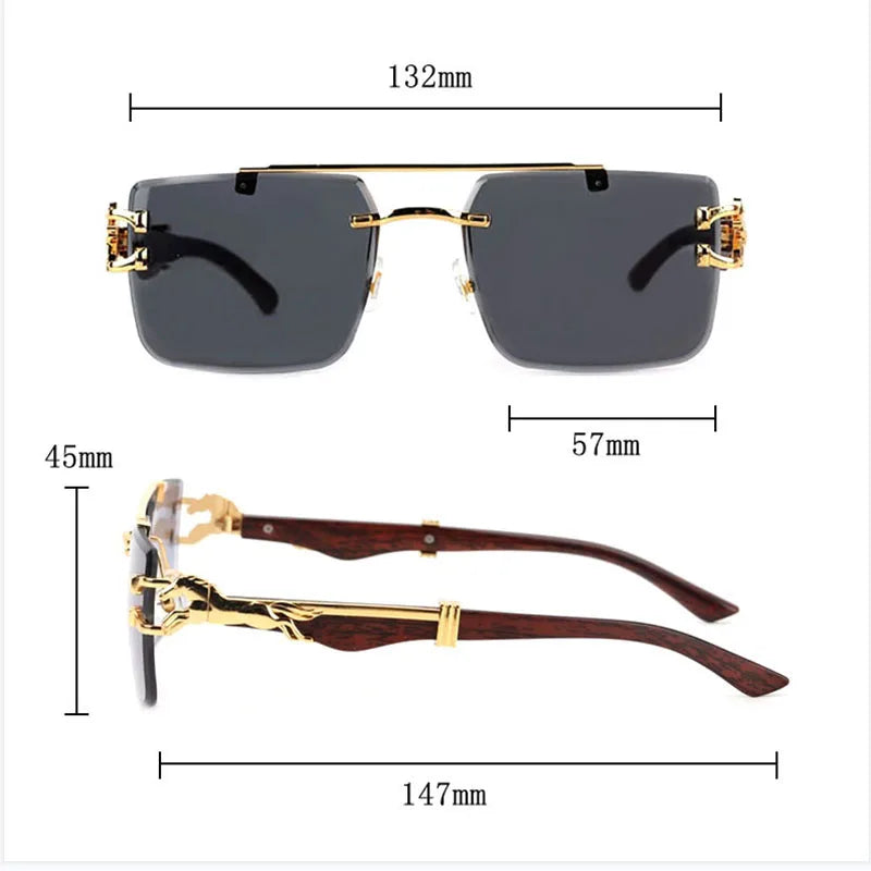 luxury sunglasses women square rimless sunglasses for men vintage fashion glasses gafas de sol hombre lunette soleil femme