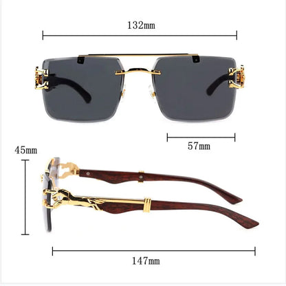 Luxury Sunglasses Women Square Rimless Sunglasses For Men Vintage Fashion Glasses Gafas De Sol Hombre Lunette Soleil Femme