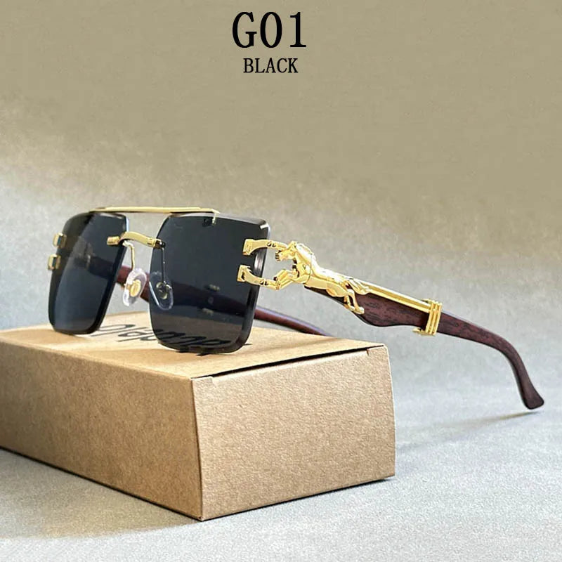 square sunglasses for men new luxury vintage designer rimless sunglasses women trendy fashion glasses gafas de sol hombre