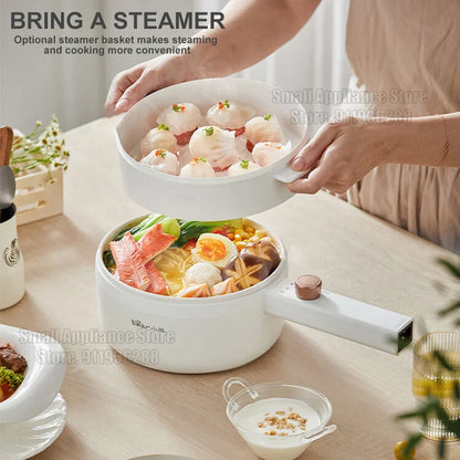 1.6L Bear Electric Cooking Pot 1-2 People 220V Electric Cooker Non-Stick Pot Mechanical MultiCooker Steamed Rice Pot For Home