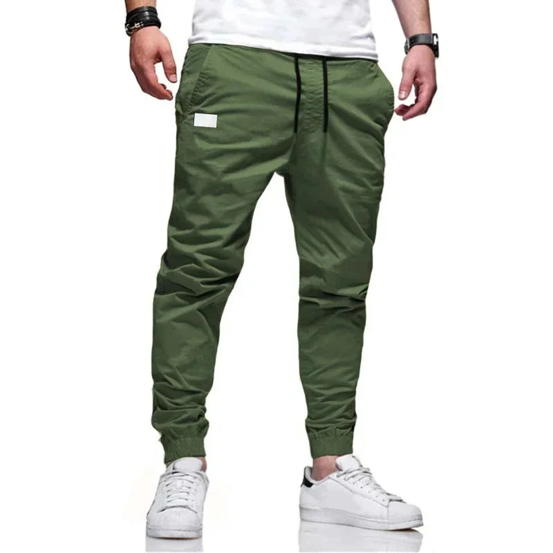 new cargo pants men's loose straight sports clothing solid color sweatpants large size joggers woven pants casual male trousers