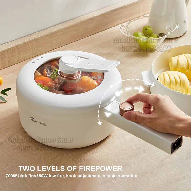 1.6l bear electric cooking pot 1-2 people 220v electric cooker non-stick pot mechanical multicooker steamed rice pot for home
