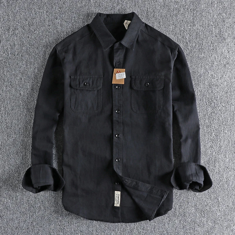 multi-colored retro stripe cotton shirt men's long sleeve spring autumn new fashion daily dressed up workwear shirt