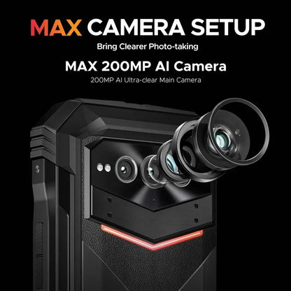 Global Version DOOGEE V Max Plus Rugged Phone 6.58" 120Hz 36GB(16+20) 512GB 200MP Ai Camera 22000mAh Lighting effect Android 14
