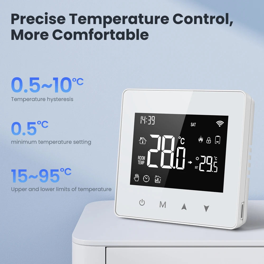 avatto tuya wifi/zigbee smart thermostat,low power battery water gas boiler temperature controller for alexa google home alice