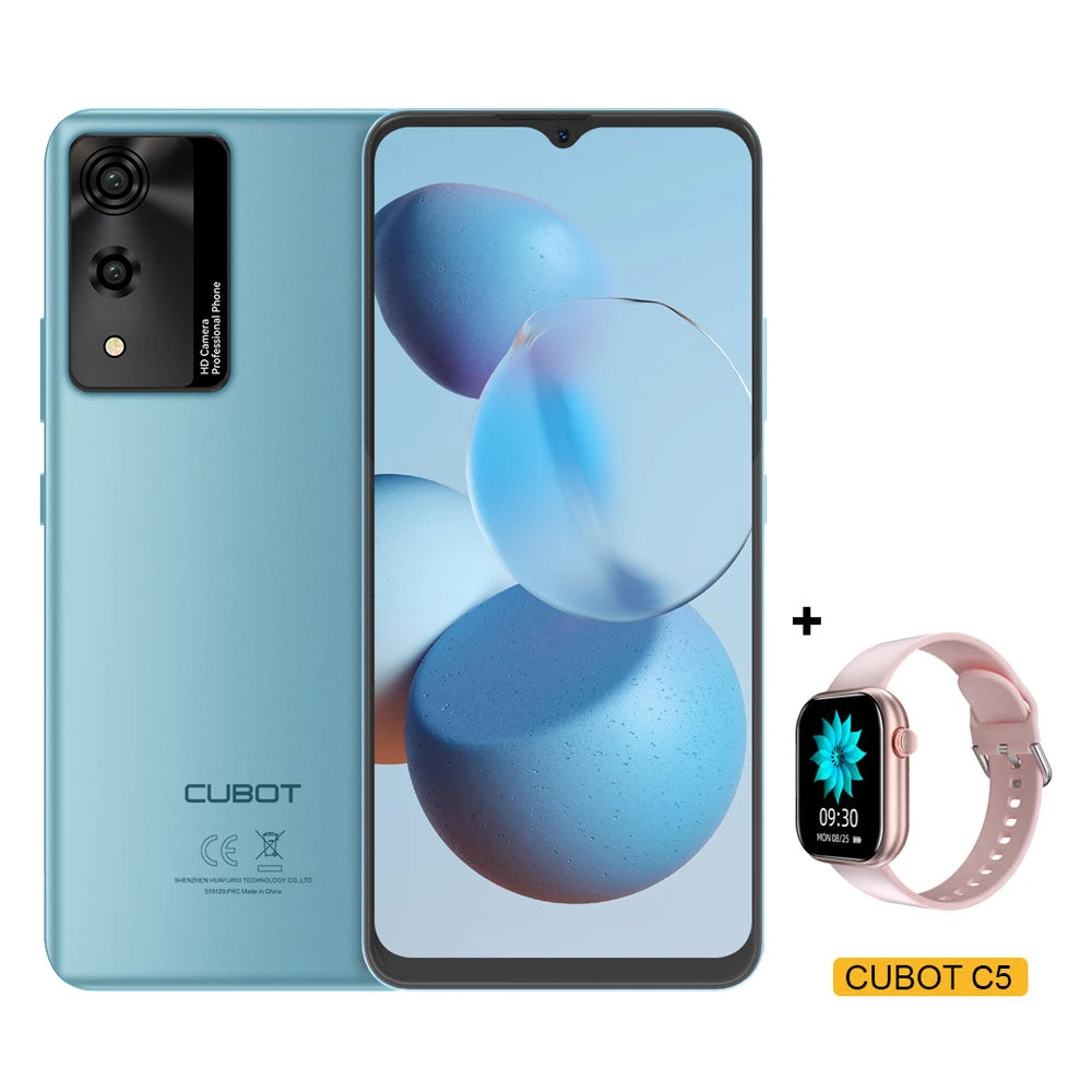 android smartphone cubot a10, 12gb ram (4gb+8gb), 128gb rom, octa-core, 6.56-inch 90hz screen, 5100mah, 48mp, 5g wifi, 4g phone