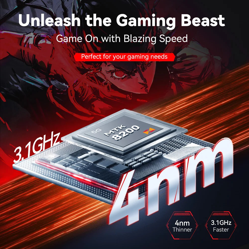 cubot max 5, android smartphone 5g, dimensity 8200,4nm,  3.1ghz, 6.95-inch 144hz large screen, 24+256gb,gaming phone,add to cart