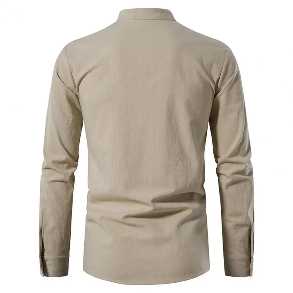 vintage lace up cotton linen men shirt tops long sleeve vintage slanted placket tee shirt casual t-shirt medieval viking top