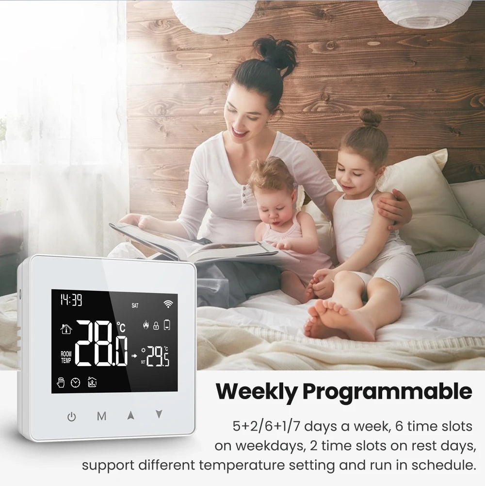 avatto tuya wifi/zigbee smart thermostat,low power battery water gas boiler temperature controller for alexa google home alice