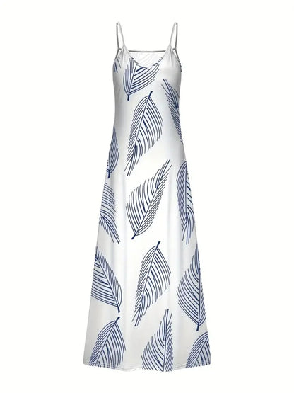 New Summer Sleeveless Halter Dresses Women Sexy Spaghetti Straps Tie-Dye Printed Dresses