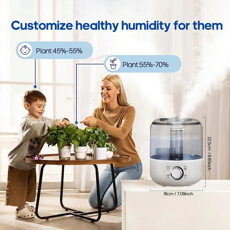 kinscoter 3l air humidifier professional large capacity home humidifier plant mist aroma diffuser with remote control timer