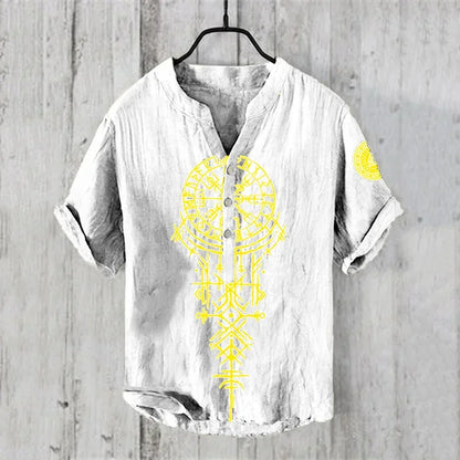 Spring and summer men's and women's shirts independent station casual Hawaiian style shirts men's tops 100% linen new hot sale
