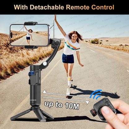AXNEN M02 Gimbal Smartphone Stabilizer 3-Axis Anti-shake Video Record Handheld Selfie Gimbals for iPhone Android Face Tracking