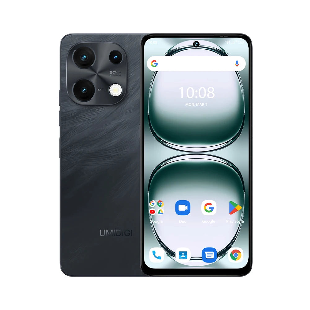 [world premiere]umidigi note 100 android 14 smartphone 6.8” hd+ 120hz 50mp camera 8gb 256gb/6gb 128gb 20w 5000mah dual sim nfc
