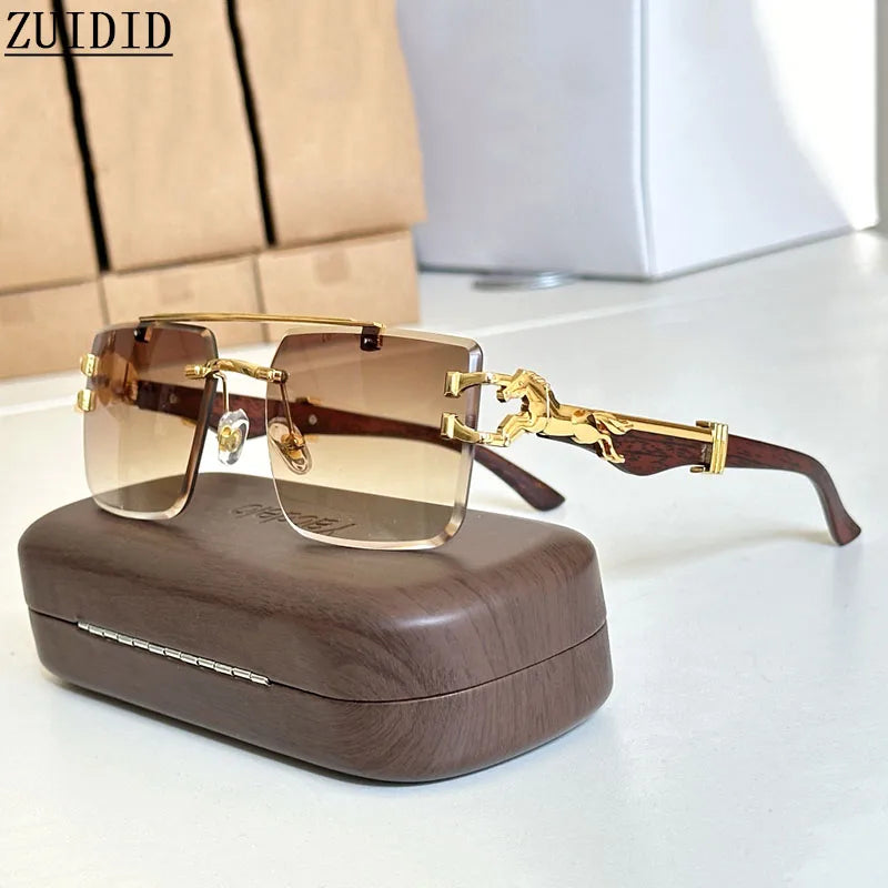luxury sunglasses women square rimless sunglasses for men vintage fashion glasses gafas de sol hombre lunette soleil femme