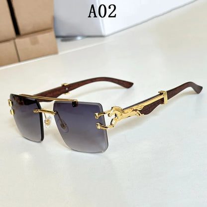 Luxury Sunglasses Women Square Rimless Sunglasses For Men Vintage Fashion Glasses Gafas De Sol Hombre Lunette Soleil Femme