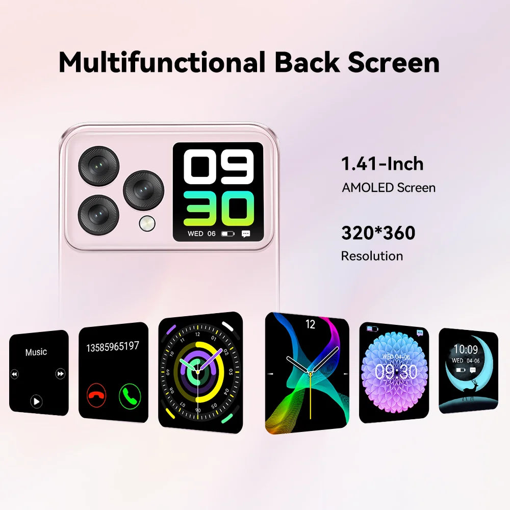 cubot hafury v1, smartphone android, 16gb ram(8gb+8gb), 256gb rom, dual screen, 64mp camera, nfc, global version, dual 4g phone