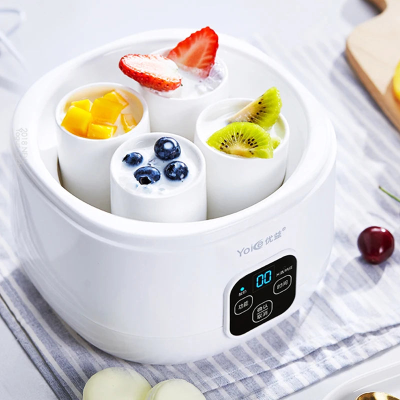 1.0l automatic yogurt maker with jars household multifunction mini yogurt machine rice wine natto machine diy yogurt tools 220v